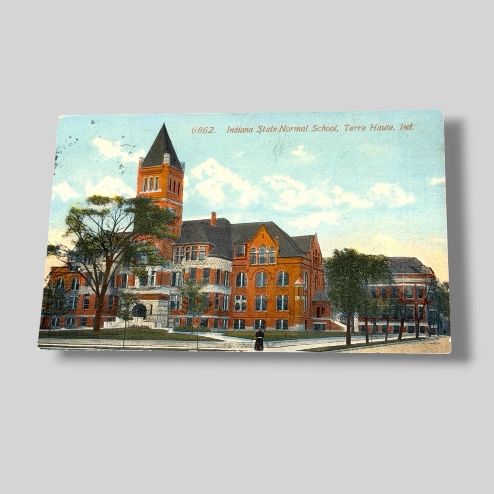 Postcard Indiana State Normal School Terre Haute Indiana c1914 A401